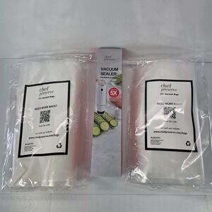 Chef Preserve Handheld Vacuum Sealer Starter Kit with 20 Bags White Cordless USB